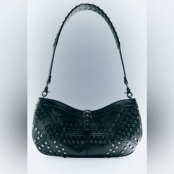 ZARA STUDDED SHOULDER BAG - Picture 3 of 7